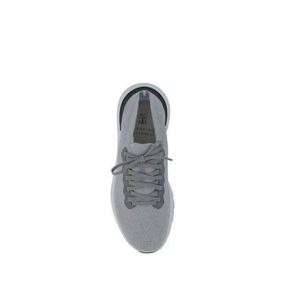 Gray Cotton Athletic Sneakers