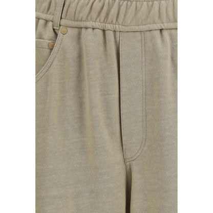 Beige Cotton Casual Pants