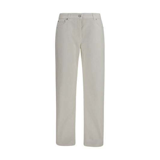 White Cotton Straight-Leg Jeans