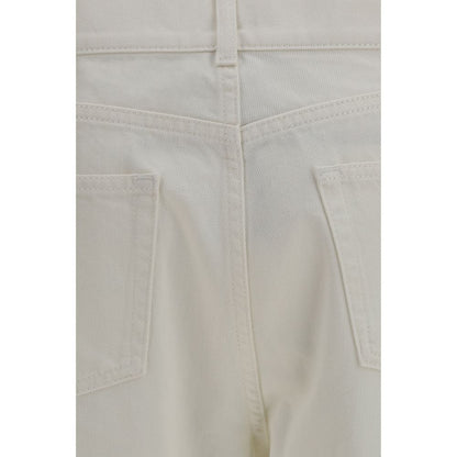 White Cotton Straight-Leg Jeans