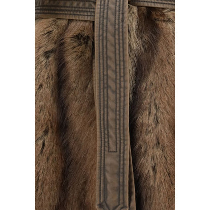 Brown Polyester Sleeveless Jacket
