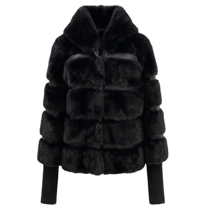 Black Polyester Women Jacket