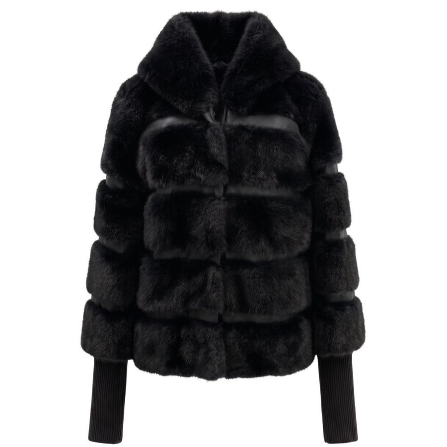 Black Polyester Women Jacket