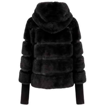 Black Polyester Women Jacket