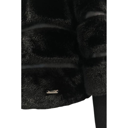 Black Polyester Women Jacket
