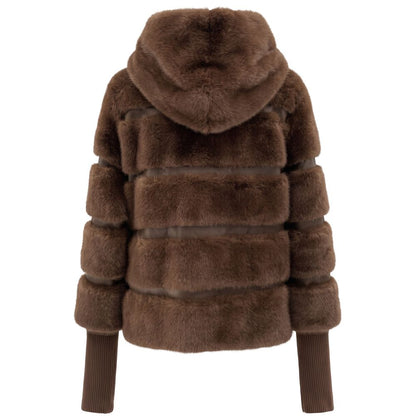 Brown Polyester Women Jacket