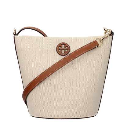 Beige Fabric Crossbody Bag