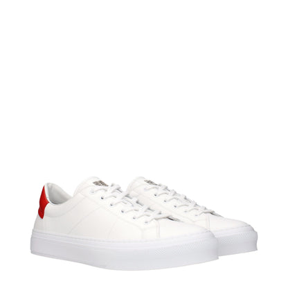White Leather Low Top Sneakers