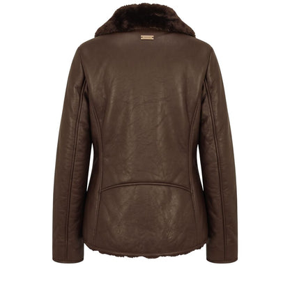 Brown Polyester Women Jacket