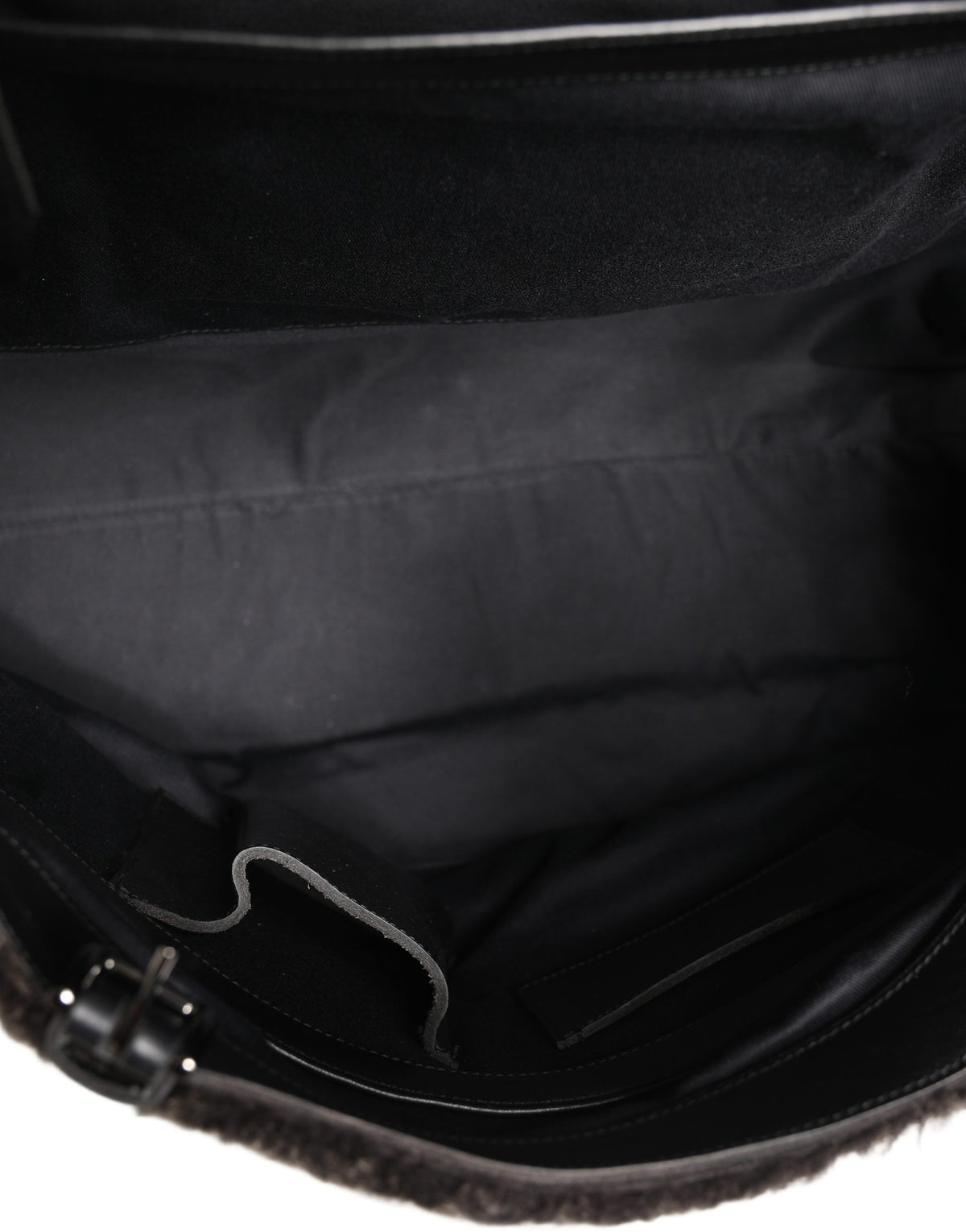 Black Shearling Leather Messenger Shoulder Men Borse Bag
