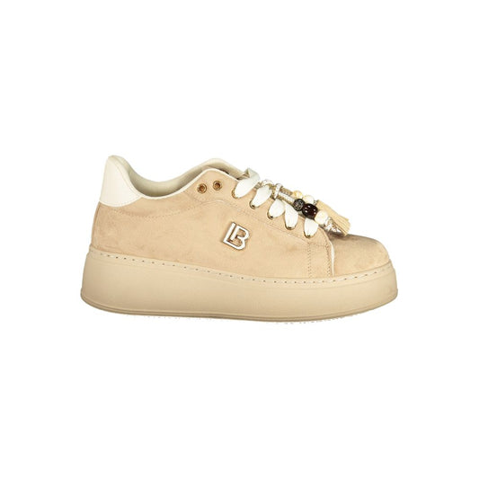Beige Polyurethane Women's Sneaker
