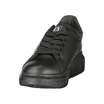 Black Polyurethane Women's Sneaker
