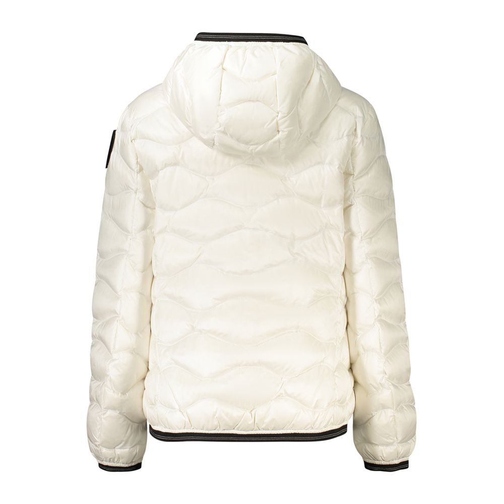 White Polyamide Women's Jacket with Hood