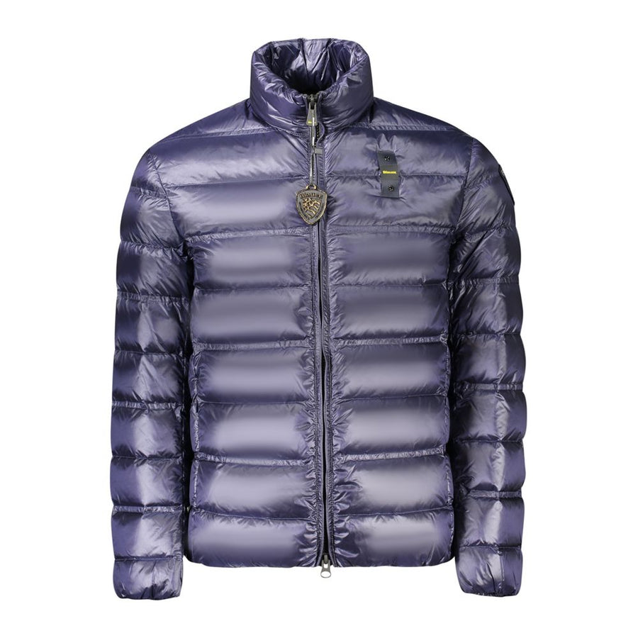 Blue Polyamide Men Jacket