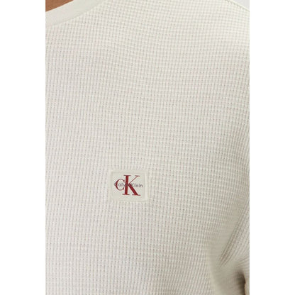 Beige Cotton Long Sleeve T-Shirt