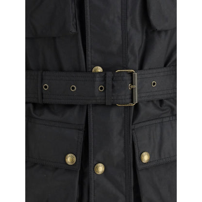 Black Cotton Full-Length Jacket