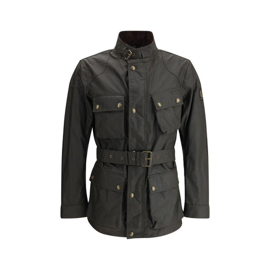 Bicolor Cotton Full-Length Jacket