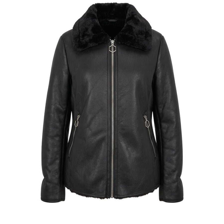 Black PU Women Jacket