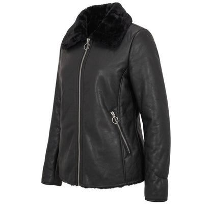 Black PU Women Jacket