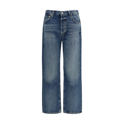 Blue Organic Cotton Straight-Leg Jeans