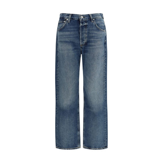 Blue Organic Cotton Straight-Leg Jeans