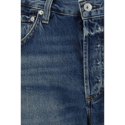 Blue Organic Cotton Straight-Leg Jeans