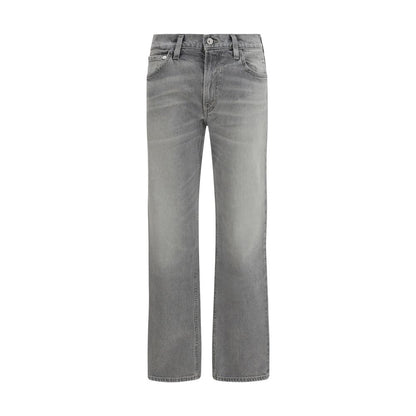 Gray Cotton Slim Fit Jeans