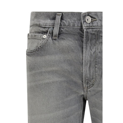 Gray Cotton Slim Fit Jeans