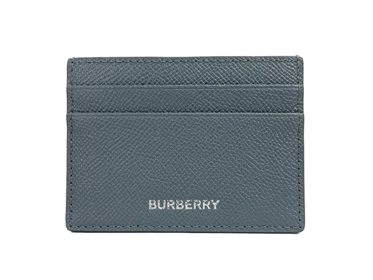 Burberry Sandon Business Small Grey Grained Leather Card Case Wallet