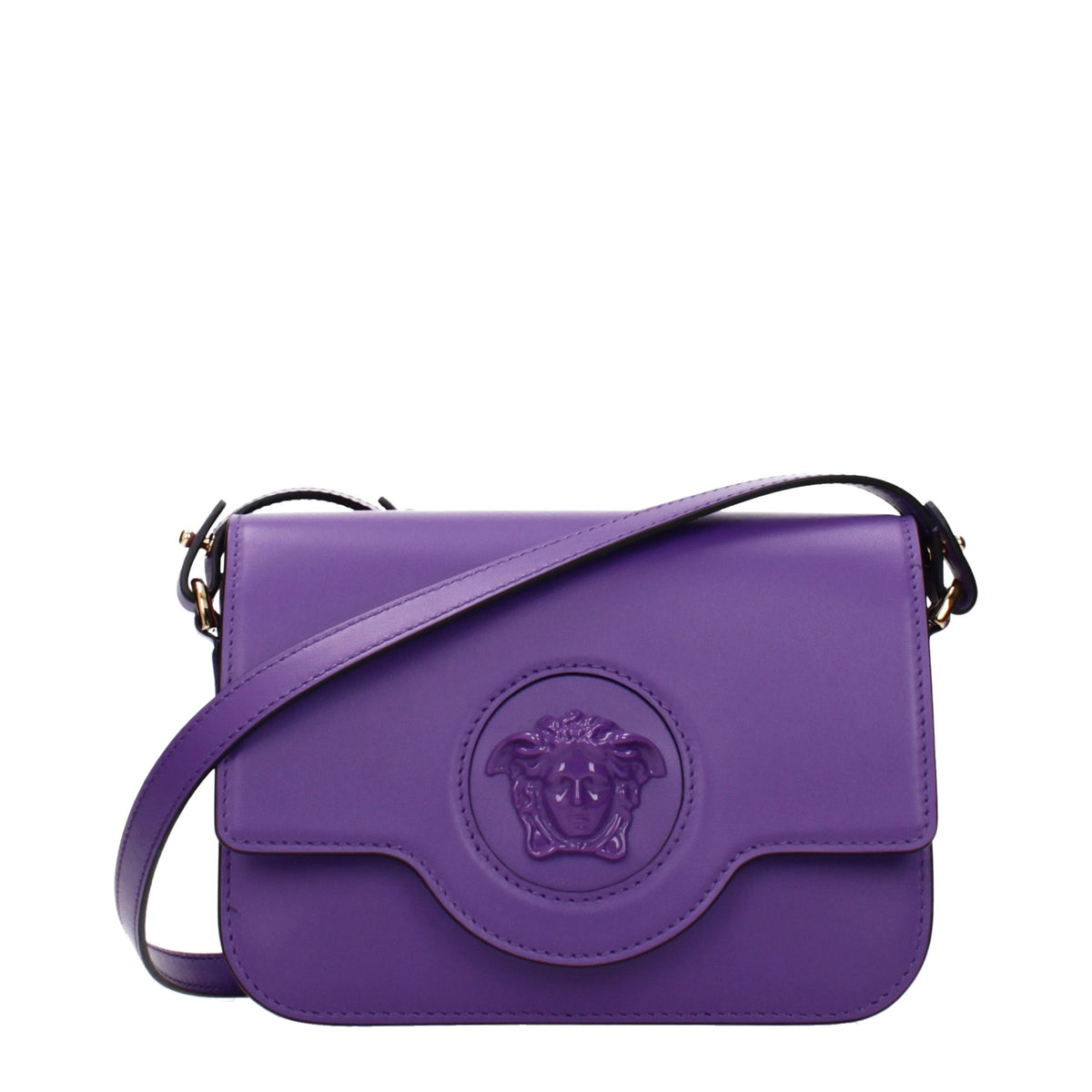 Purple Leather Crossbody Bag