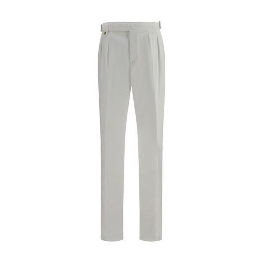 White Cotton Casual Pants