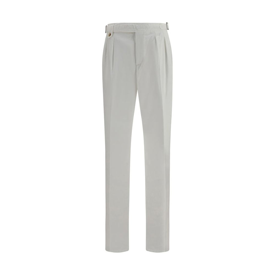 White Cotton Casual Pants
