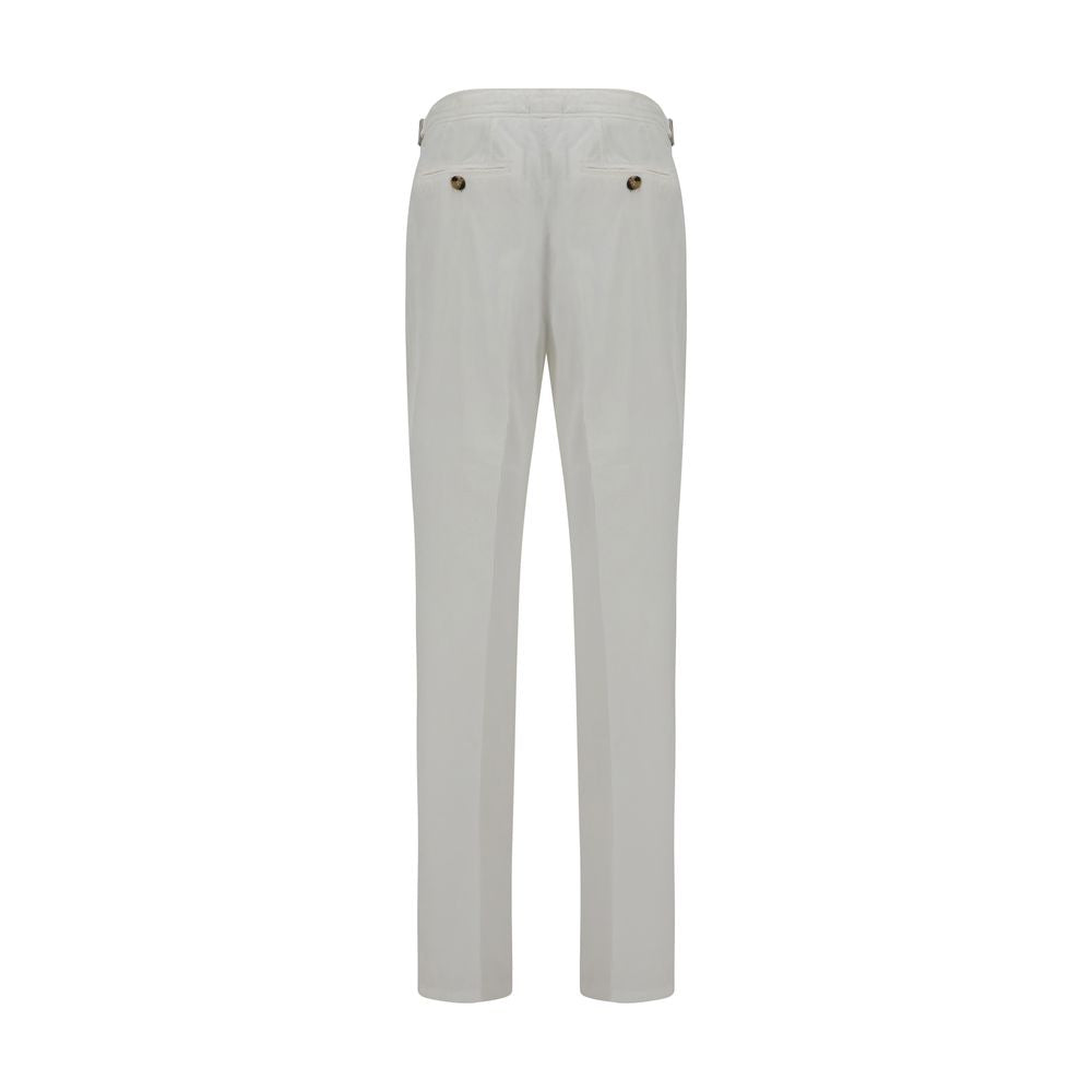White Cotton Casual Pants