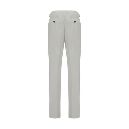 White Cotton Casual Pants