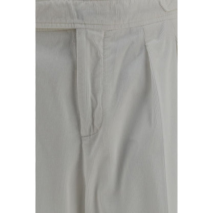 White Cotton Casual Pants