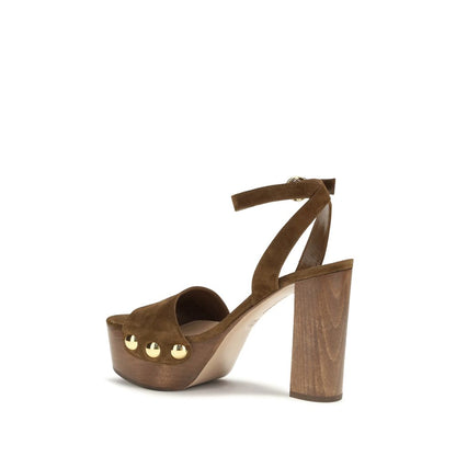 Brown Suede Leather Platform Sandals