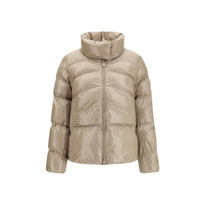 Beige Polyamide Full-Length Jacket