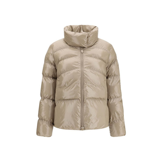 Beige Polyamide Full-Length Jacket