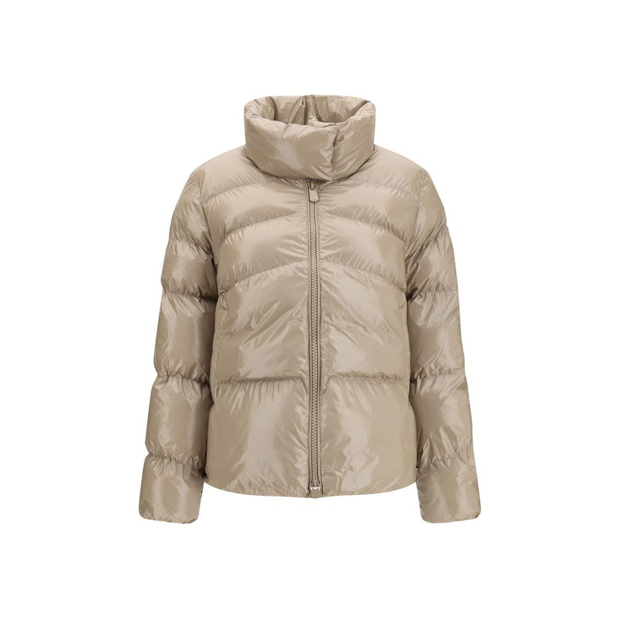 Beige Polyamide Full-Length Jacket