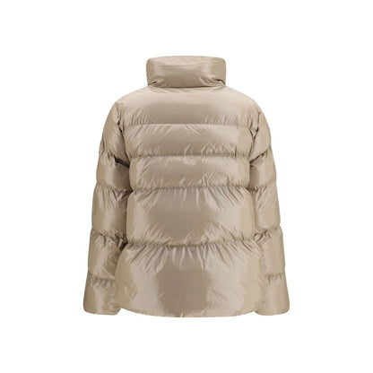Beige Polyamide Full-Length Jacket