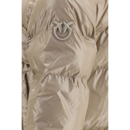 Beige Polyamide Full-Length Jacket
