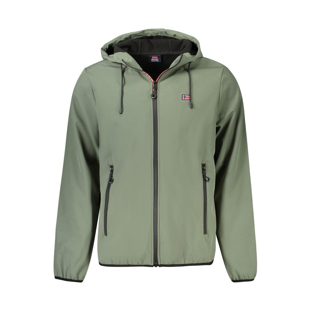 Green Polyester Men Jacket