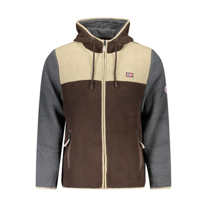 Brown Polyester Men's Jacket