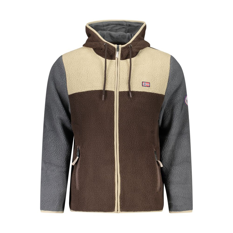 Brown Polyester Men's Jacket