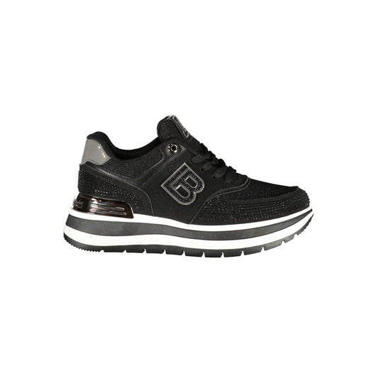 Black Polyurethane Women's Sneaker