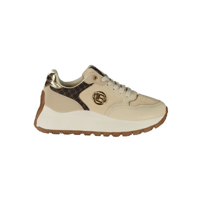 Beige Polyurethane Womens Sneaker