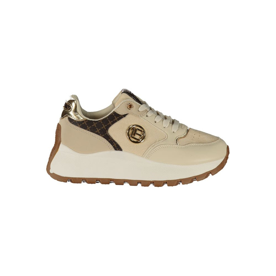 Beige Polyurethane Womens Sneaker