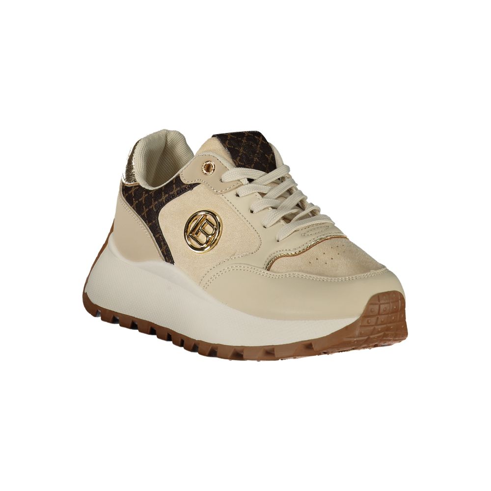 Beige Polyurethane Womens Sneaker