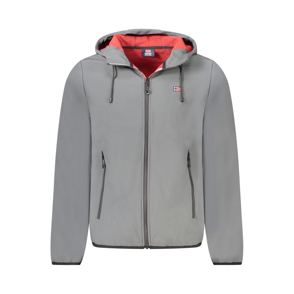 Gray Polyester Men's Jacket