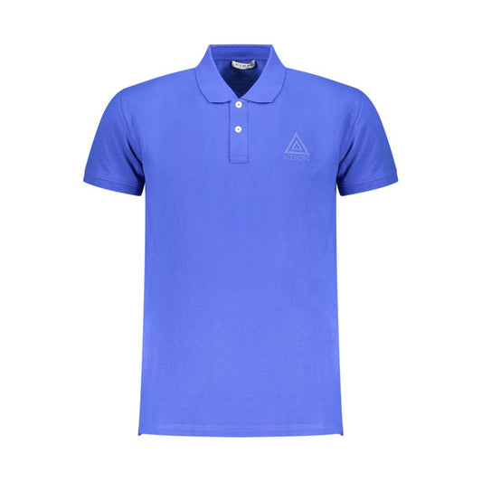 Blue Cotton Men Polo Shirt